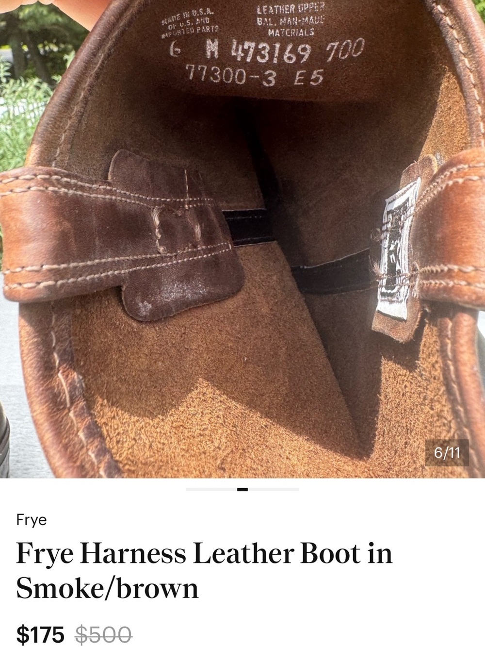 Frye Smoke/Brown Harness Mid-Calf Leather Boot - Picture 6 of 10